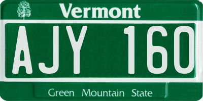 VT license plate AJY160