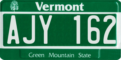 VT license plate AJY162
