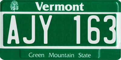 VT license plate AJY163