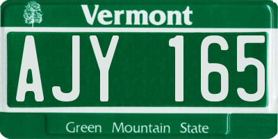VT license plate AJY165