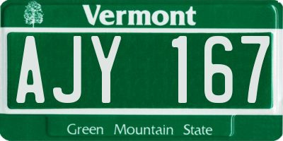 VT license plate AJY167