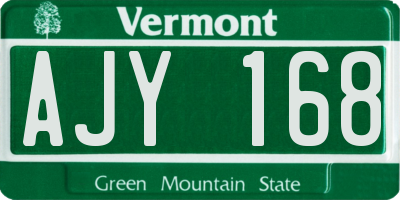 VT license plate AJY168