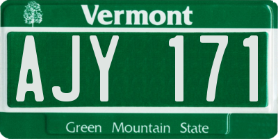 VT license plate AJY171