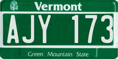 VT license plate AJY173