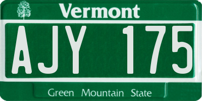 VT license plate AJY175