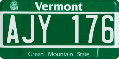 VT license plate AJY176