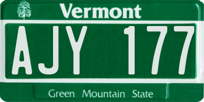 VT license plate AJY177