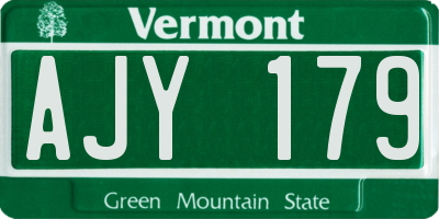 VT license plate AJY179
