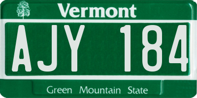 VT license plate AJY184