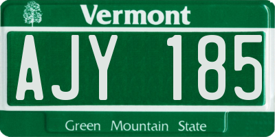 VT license plate AJY185