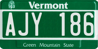 VT license plate AJY186