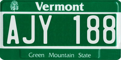 VT license plate AJY188
