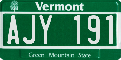 VT license plate AJY191