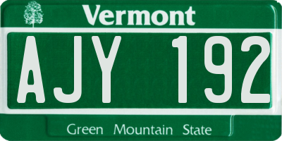 VT license plate AJY192