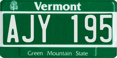 VT license plate AJY195