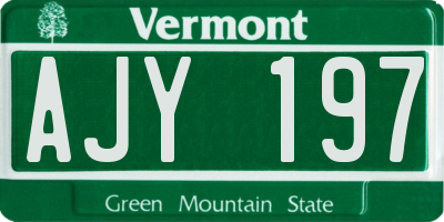 VT license plate AJY197