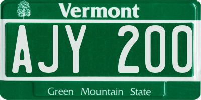 VT license plate AJY200