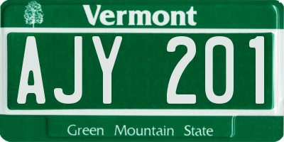 VT license plate AJY201