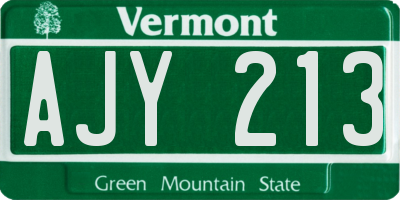 VT license plate AJY213