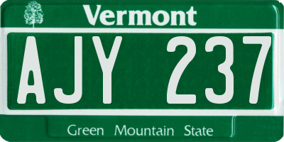 VT license plate AJY237