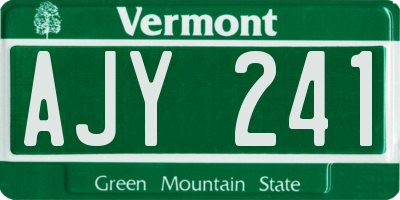 VT license plate AJY241
