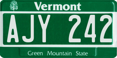 VT license plate AJY242