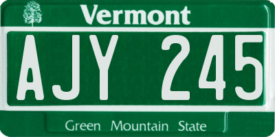 VT license plate AJY245