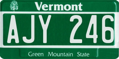 VT license plate AJY246