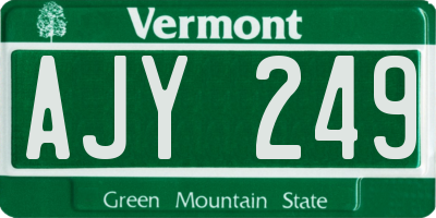 VT license plate AJY249