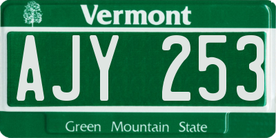 VT license plate AJY253