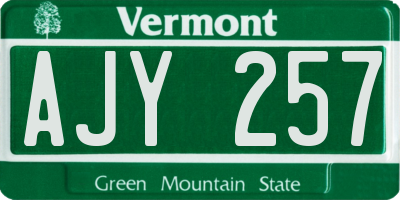 VT license plate AJY257