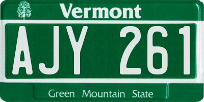 VT license plate AJY261