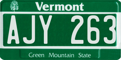 VT license plate AJY263