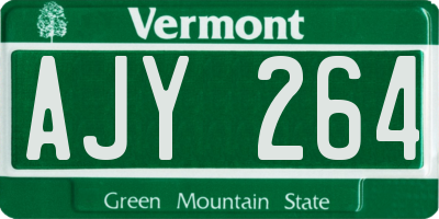 VT license plate AJY264