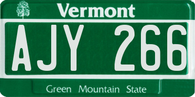 VT license plate AJY266