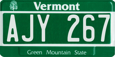 VT license plate AJY267