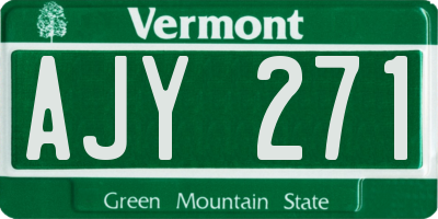 VT license plate AJY271