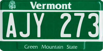VT license plate AJY273