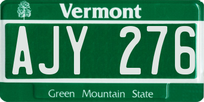 VT license plate AJY276
