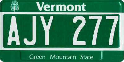 VT license plate AJY277