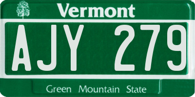 VT license plate AJY279