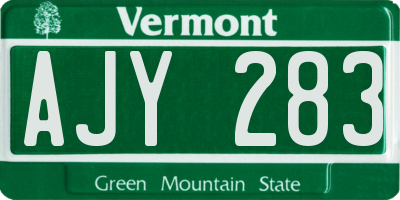 VT license plate AJY283