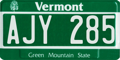 VT license plate AJY285