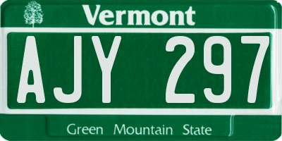 VT license plate AJY297