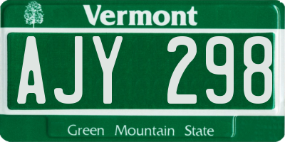 VT license plate AJY298