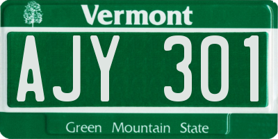 VT license plate AJY301