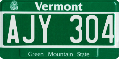 VT license plate AJY304