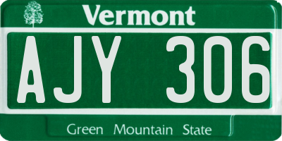 VT license plate AJY306