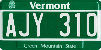 VT license plate AJY310