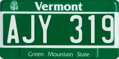 VT license plate AJY319